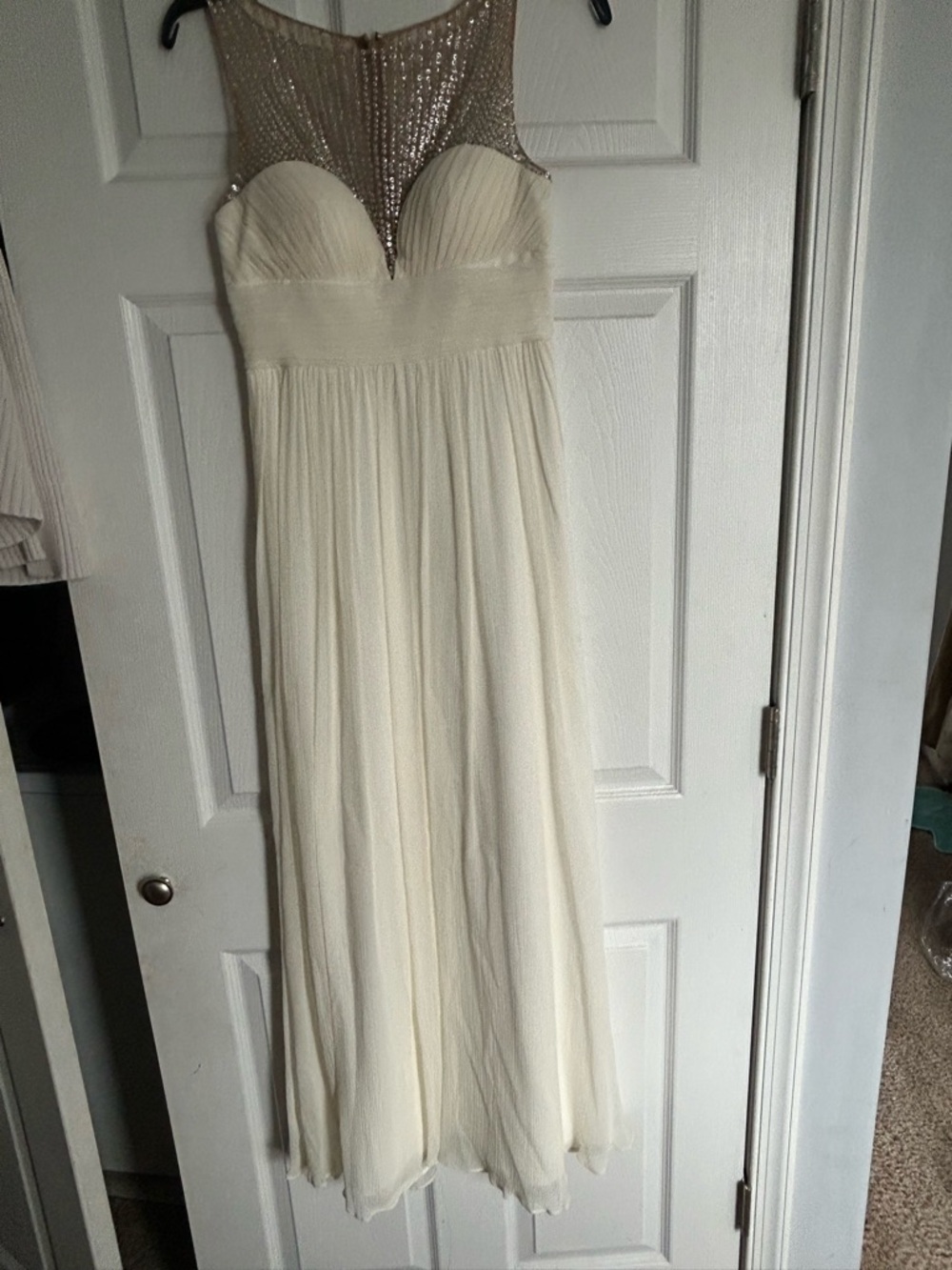 Aidan Mattox Ivory Beaded Evening Dress